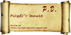 Polgár Donald névjegykártya